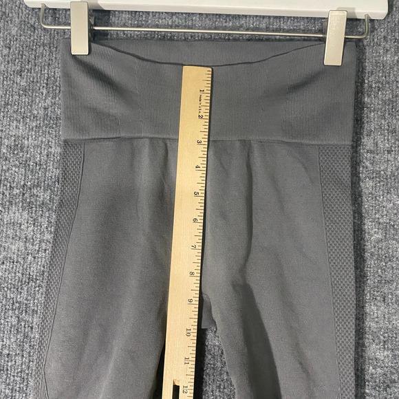 Zyia Active Leggings XS Gray High Rise Angle Grid Performance Ribbed 7/8 - Picture 9 of 13